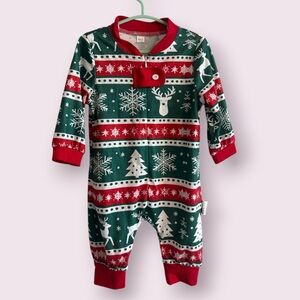 Baby Christmas Pajamas Reindeer Snowflake One Piece 6-9M